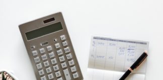 calculator and calculations for wedding budget