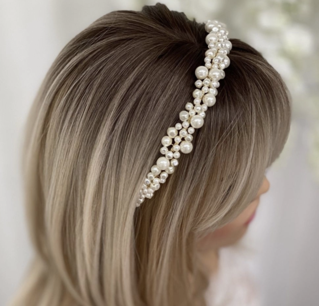 pearl headband-lace-favour